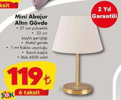 MİNİ ABAJUR ALTIN GÖVDE MİNİ ABAJUR ALTIN GÖVDE
